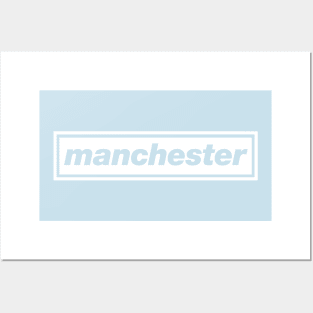 'Manchester' Oasis inspired white design Posters and Art